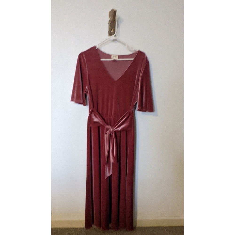 Velvet dusty rose dress
